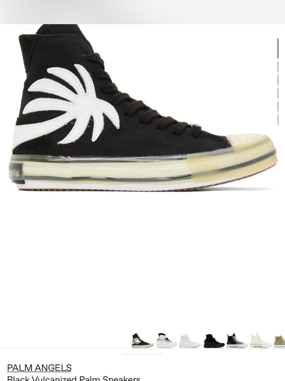 Palm Angels Black High-Top Sneakers with White Palm Patch